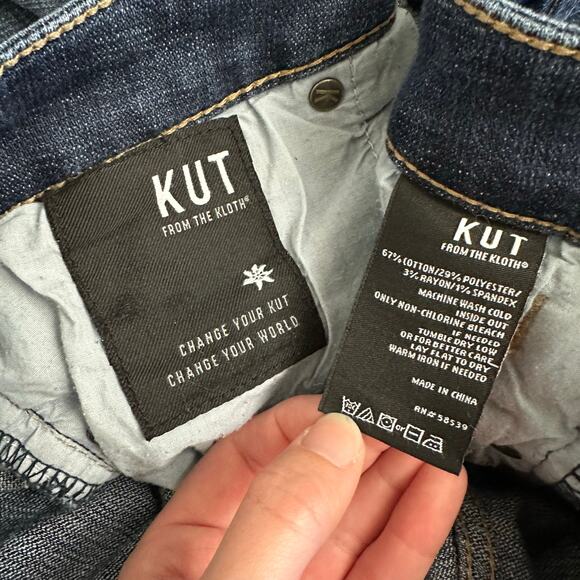 Kut from the Kloth Women’s Dark Wash Stretch Denim Straight Ankle Jeans Size 8 - Picture 4 of 11